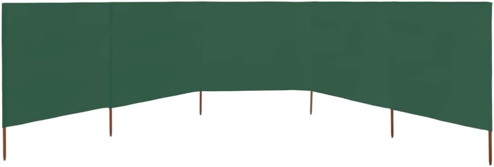5 Paneele Windschutz Stoff 600x80cm Grün Camping Windschutz Blocker Windblocker Garten Strand Sonnen