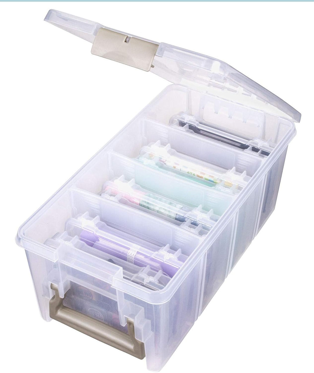 ArtBin Semi Satchel Foto- und Bastelorganizer Set, grosse Box mit [8] Kunststoff-Aufbewahrungsboxen