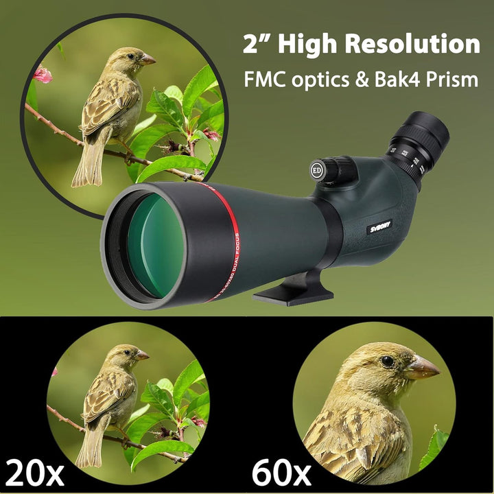 Svbony SV406P 80ED Spektiv mit 2MP WiFi Kamera, Dual Fokus, Austauschbares 1,25 Zoll Astronomie Okul
