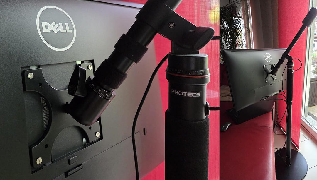 Photecs® VESA-Adapter 75/100 mit Panorama-Stativkopf Pro V2, 3/8" Anschluss Plus Adapter zu 1/4", fü