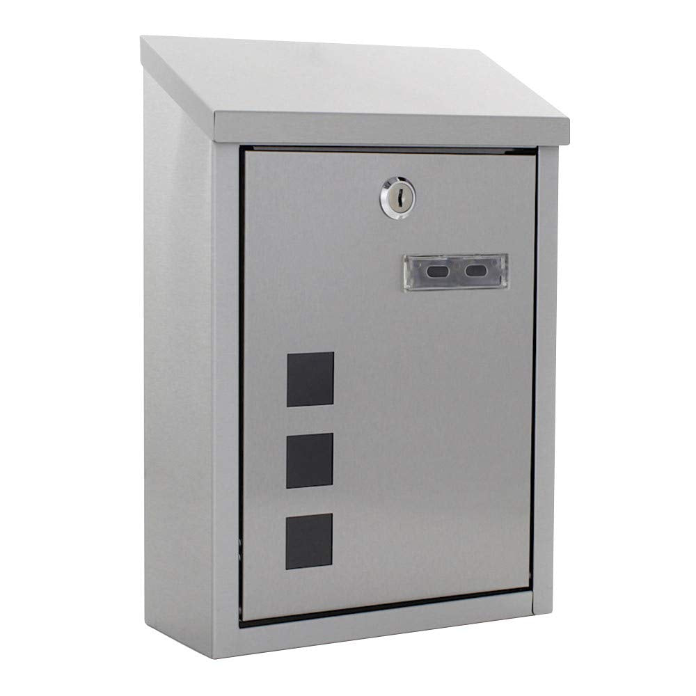 Profirst Mail PM 760 Briefkasten Edelstahl Silber Zylinderschloss 2 Schlüssel Sichtfenster Namenssch