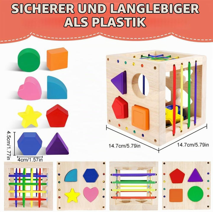 Ainiv Formsortierwürfel, Sortierspiel Montessori Steckwürfel, Baby Sensorische Spielzeug, Motorische