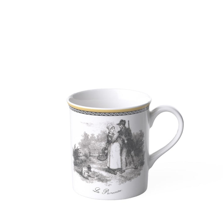 Villeroy und Boch Audun Chasse Kaffeebecher, 300 ml, Höhe: 9,1cm, Premium Porzellan, Weiss/Bunt, Aud