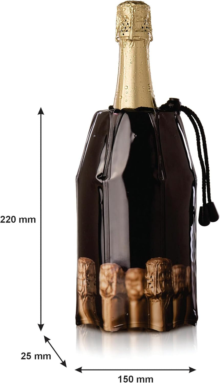 Vacu Vin Champagner Zubehör Set 3 teilig - Champagnerkühler, Champagnerverschluss und Ausgiesser, Ch