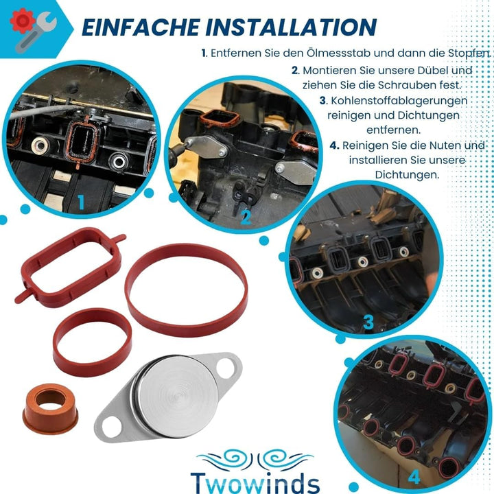 Twowinds Entstörungssatz 6 Eingangsventile (22mm). Vermeiden Sie Motorausfälle E87 E46 E60 E61 320d