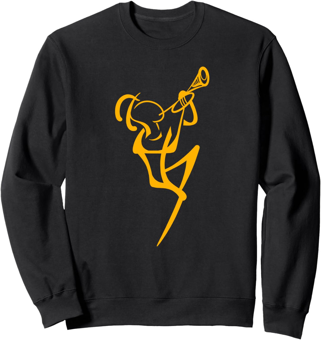 Line Art Trumpeter Jazz Musician Sweatshirt