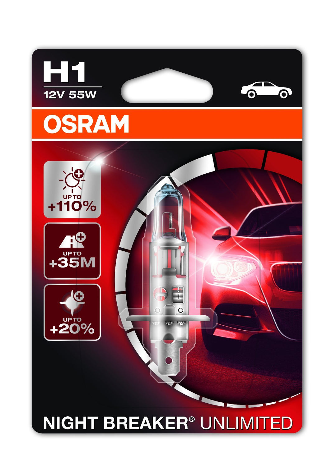 Osram 64150NBU-01B Night Breaker Unlimited H1-Glühlampen, 12V Night Breaker Unlimited - Einzelbliste