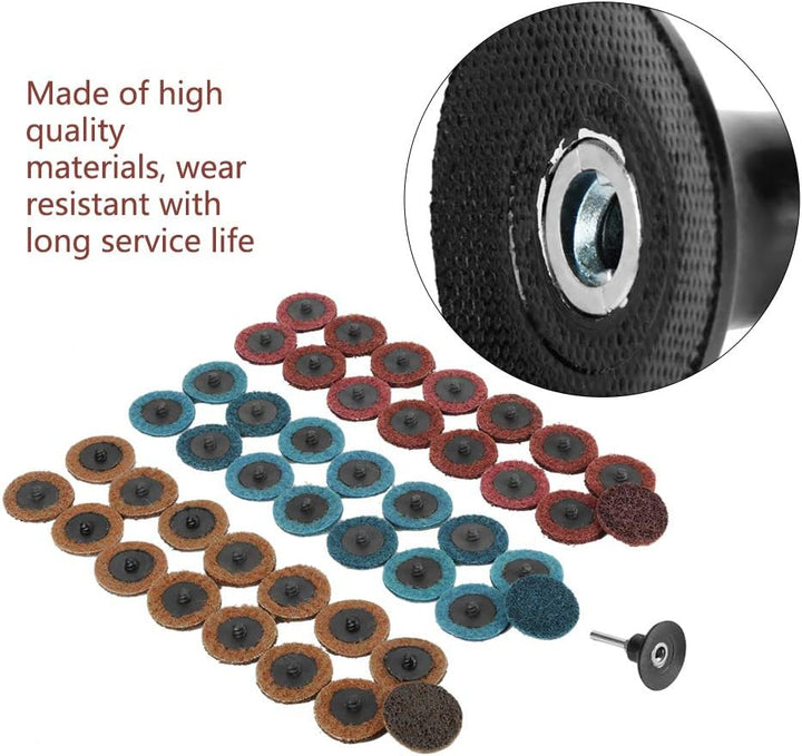 45pcs 2"Schleifscheibe Polierscheibe mit Dorn und Schleifbasis, geeignet für 50mm Winkelschleifer -