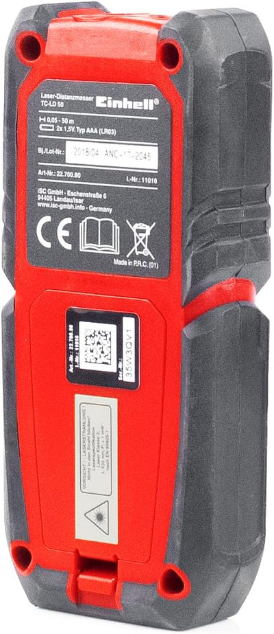 Einhell Laser-Distanzmesser TC-LD 50 (bis 50 m, Messreferenz Vorder-, Hinterkante oder Anschlagplatt