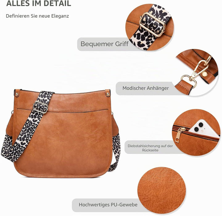 NICOLE &amp; DORIS Frauen Umhängetasche Damen Handtasche Schultertasche Leder PU Satchel Tasche Multi-Po