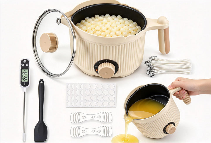 Kerzen Selber Machen Set, 1.5L Wachsschmelzer, Kerzen Selber Machen set