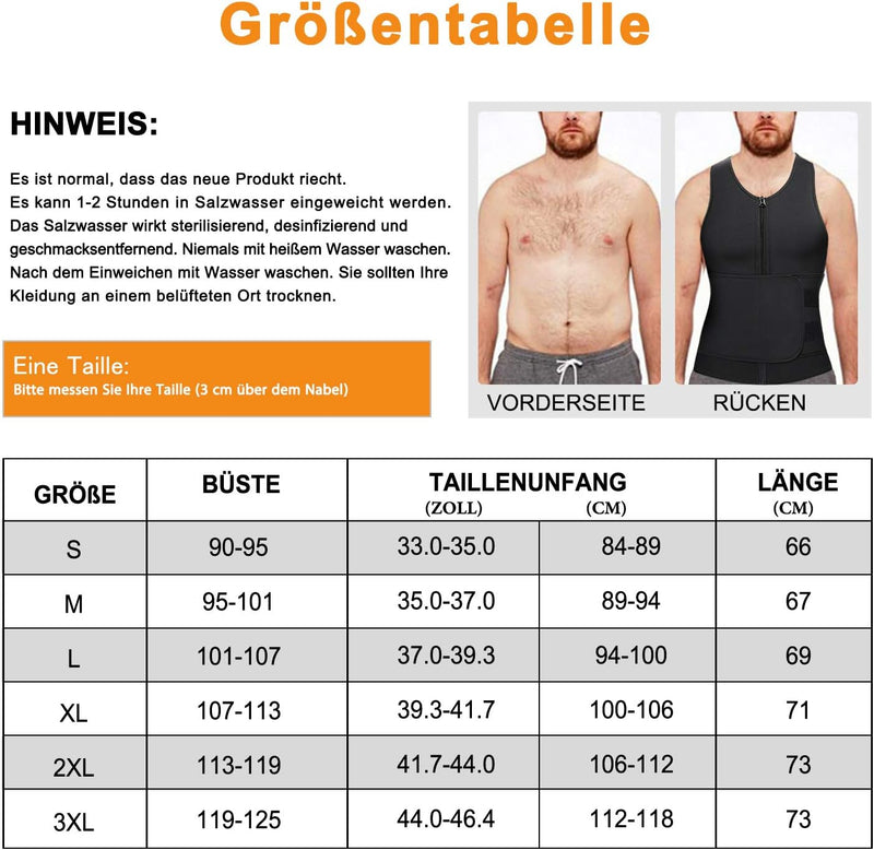 Bingrong Herren Bauchweggürtel Fitnessgürtel Schwitzgürtel Fitness Gürtel Bauchgürtel Abnehmen Neopr