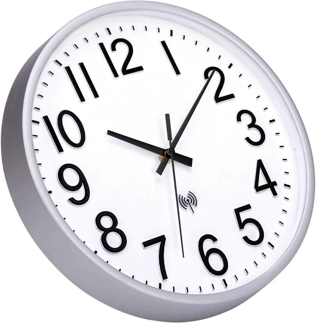 VIVILINEN Funkuhr Lautlos Wanduhr Ohne Tickgeräusche Funkwanduhr Geräuschlos Wanduhr Nicht Tickend H