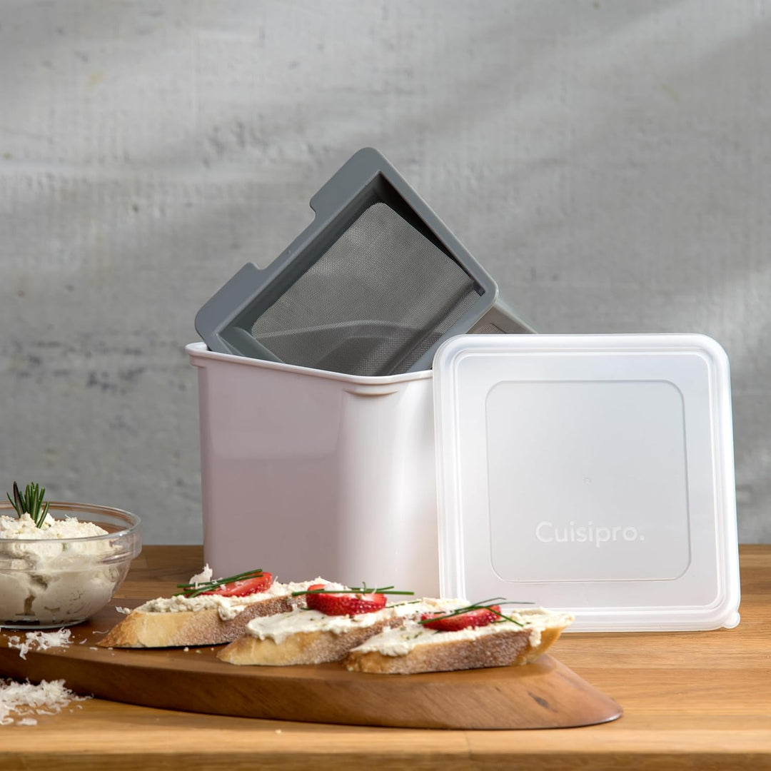 Cuisipro 837426 Joghurt-Käsehersteller, Weiss, 12 x 14 x 14 cm