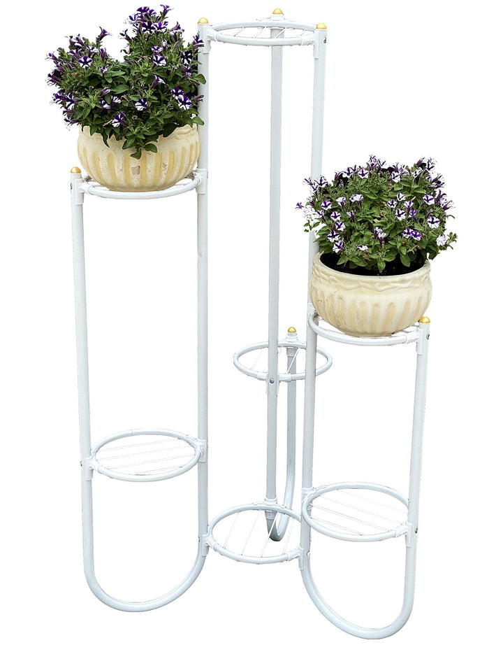 DanDiBo Blumentreppe Metall Weiss 93922 Pflanzenentreppe 101 cm Blumenregal Pflanzenständer Blumenst