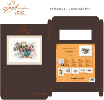 Lanarte Zählmusterpackung Stillleben m. Blumen Leinen Kreuzstichpackung, Baumwolle, Mehrfarbig, 53 x