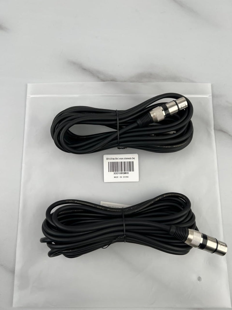 EBXYA XLR-Kabel, Mikrofonkabel, 6 m, 2 Stück, Stecker auf Buchse, symmetrisches XLR-Mikrofonkabel, X