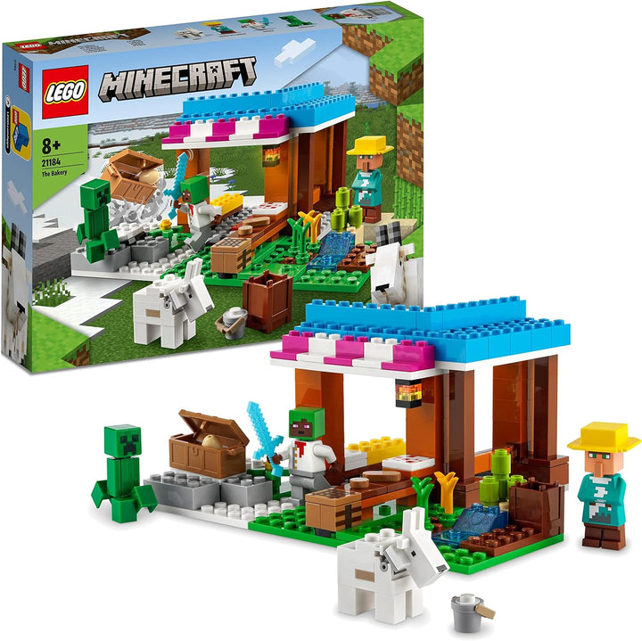 LEGO 21184 Minecraft Die Bäckerei modulares Spielzeug-Set mit Creeper- und Ziege-Figur, Konstruktion