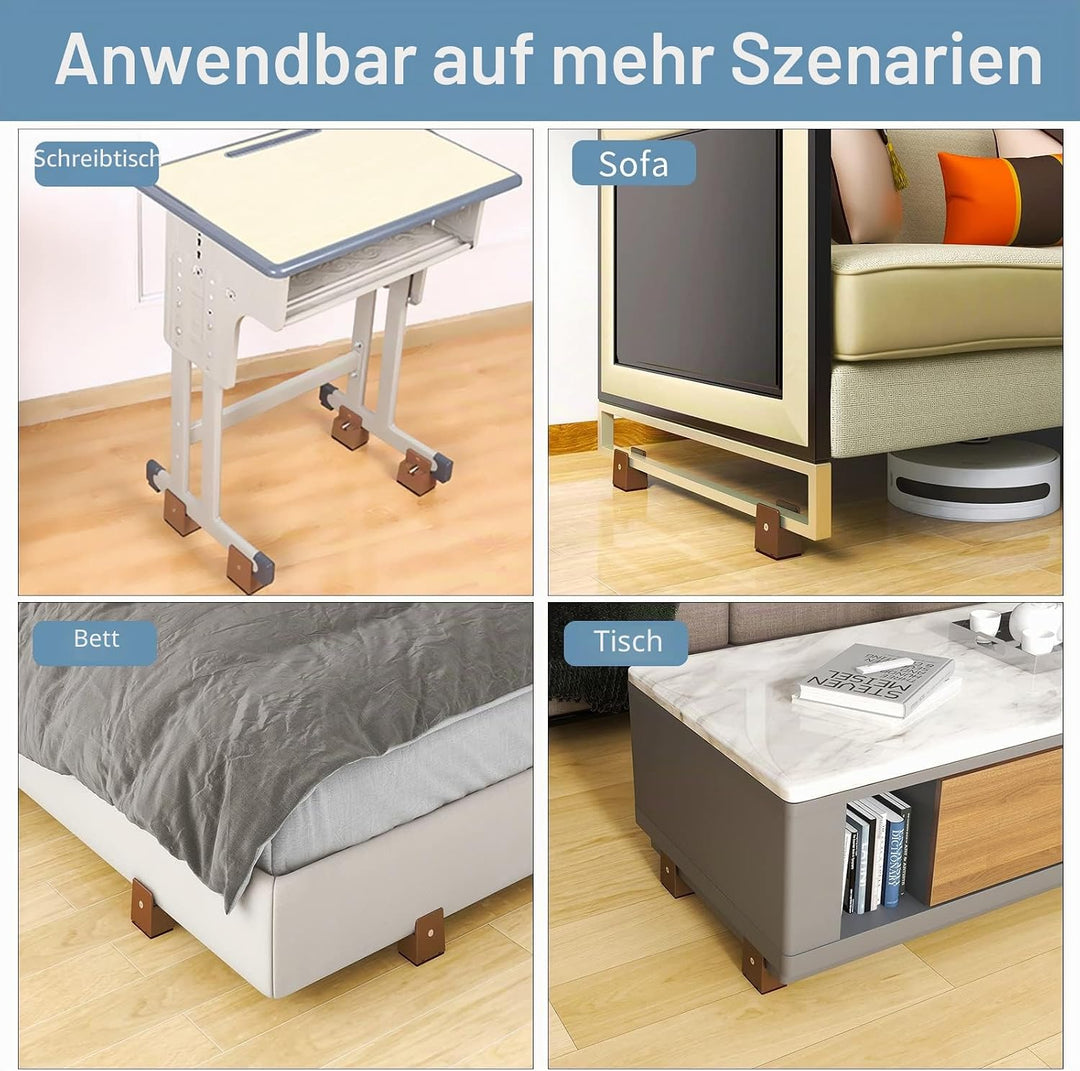 Ezprotekt Verstellbare Stuhlerhöhung mit Schraubklemme, 5,1 cm Höhe, robuste Sofa-Tische, Bettmöbel-