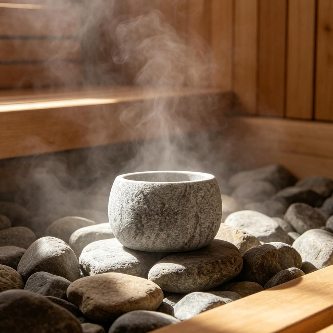 Sauna Aromaschale aus Sauna zubehör - 10,5 x 6 cm Saunazubehör, Verdampferschale Sauna aus Granit, f