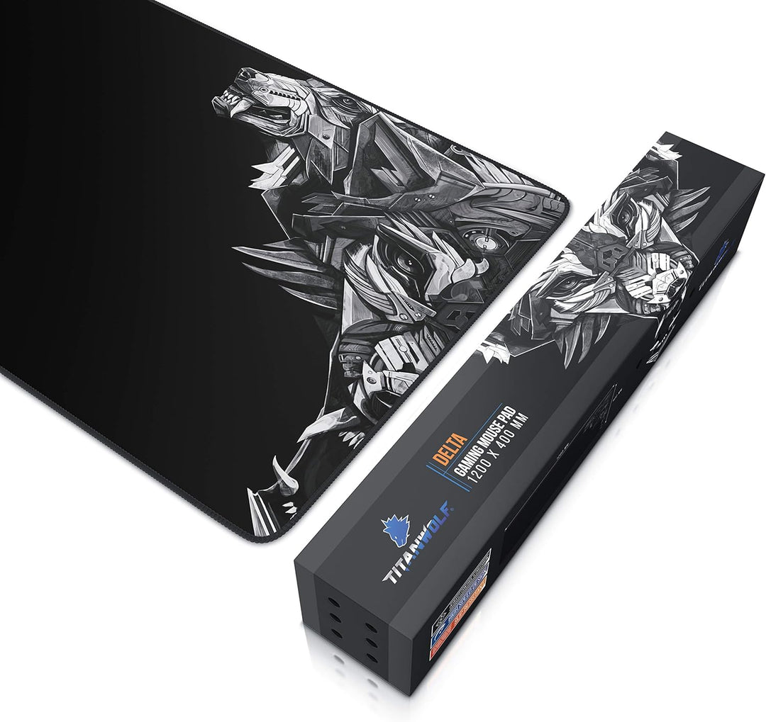 TITANWOLF - Übergrösse Mauspad Gaming Titanwolf 1200x400mm - XXXL Mousepad gross mit Motiv - Tischun