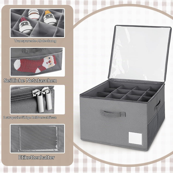 Schuhorganizer Platzsparend, Passt 16 Paare, Schuh Organizer für Schrank Durchsichtigem Deckel, Gros