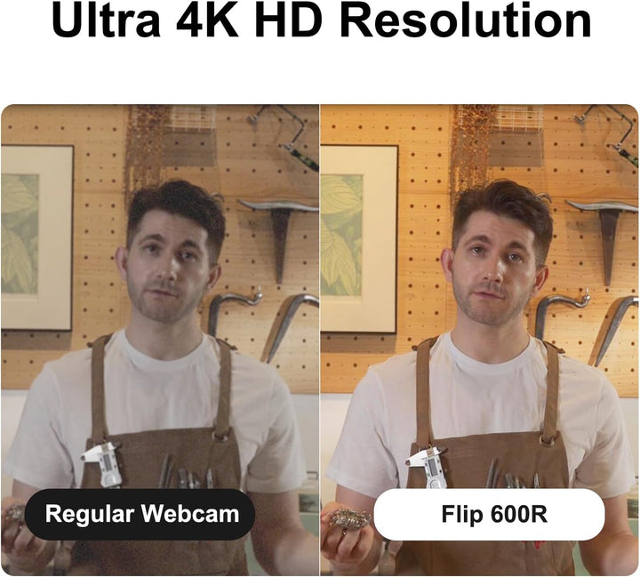 JOYUSING Flip600R 4K Streaming Webcam, Ultra 4K HD, Autofokus, PDAF, Geräuschunterdrückungsmikrofone