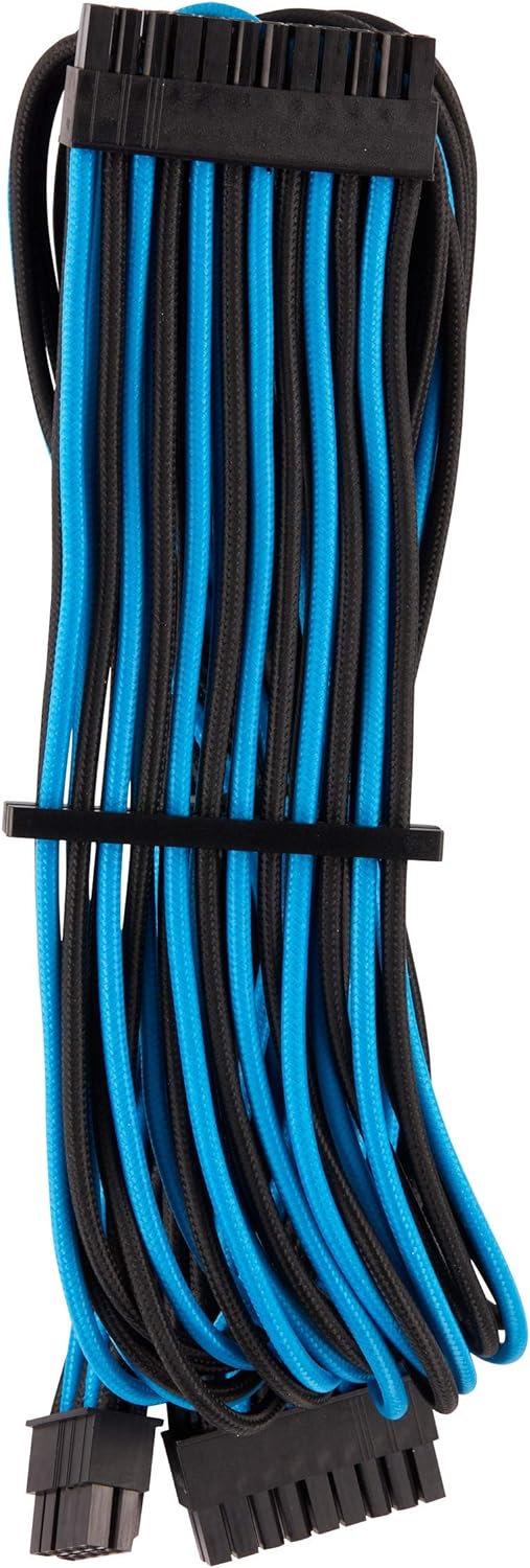 Corsair Premium Sleeved Netzteil Starter-Kabel-Set Typ4 (Generation 4-Serie) Blau/Schwarz Starter-Se