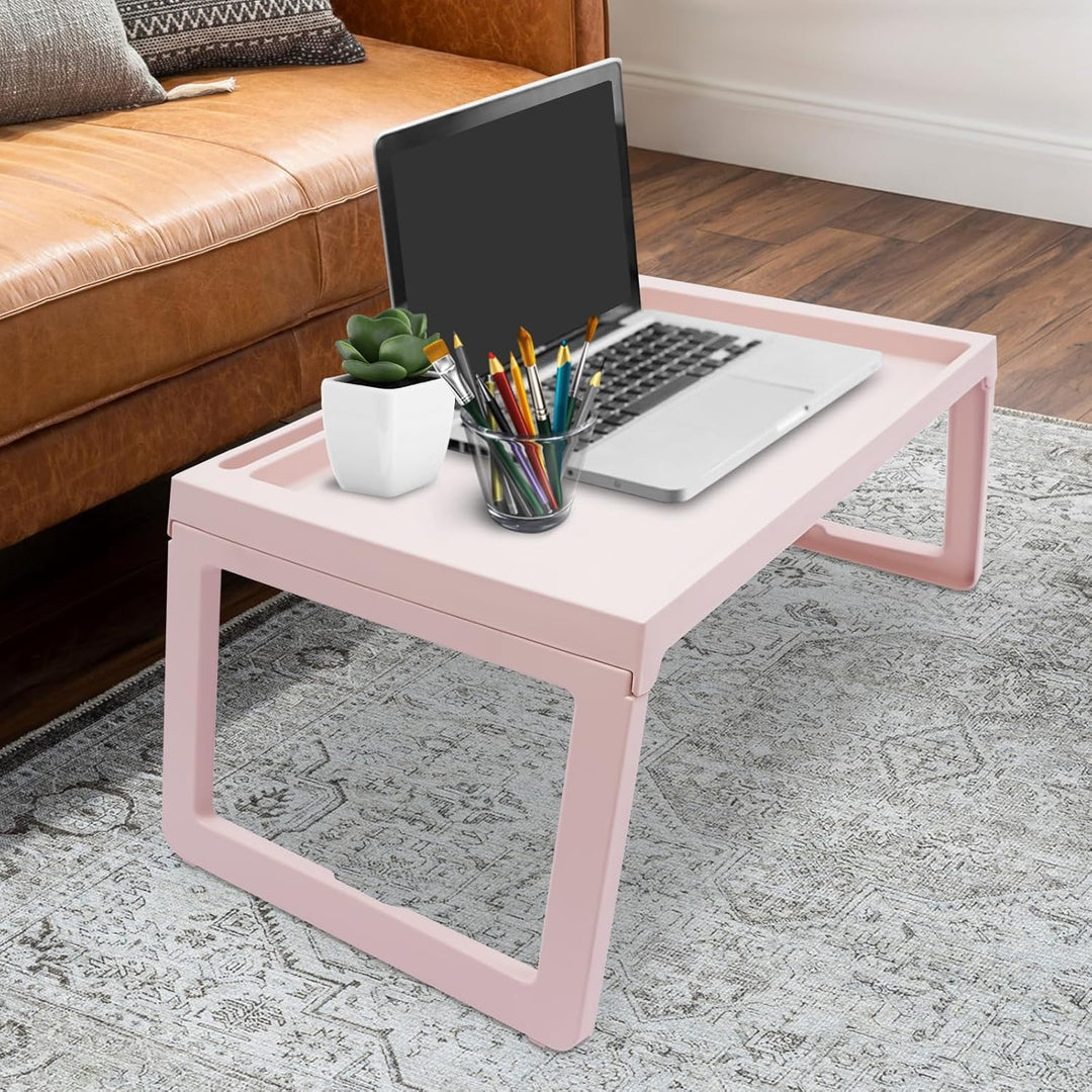 4 Pcs Bett-Tablett-Tisch Freistehend Betttisch Klappbar Modern Frühstückstablett Fürs Bett Ideal für
