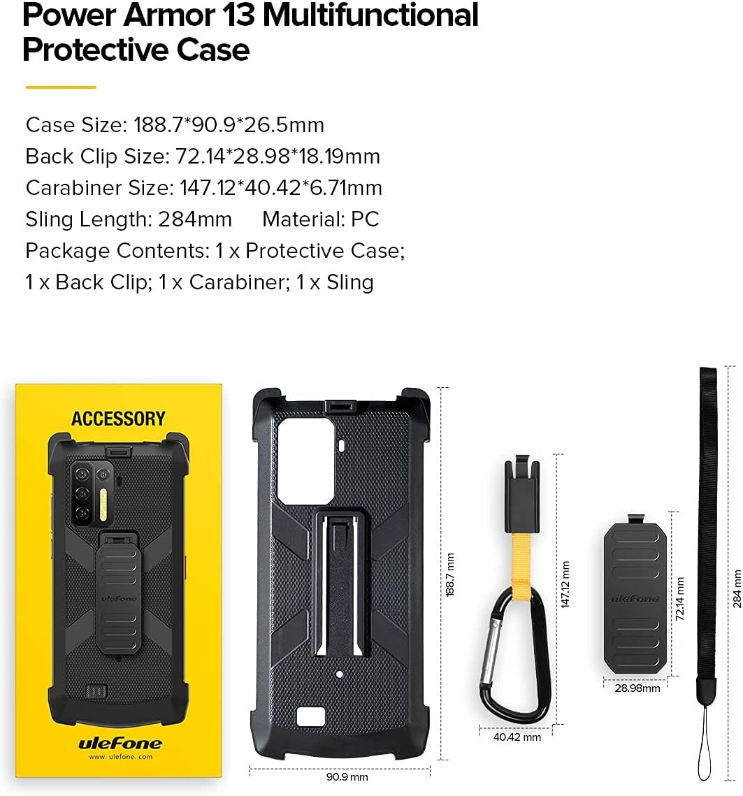 Ulefone Handy Multifunktionale Schutzhülle für Power Armor 13 Outdoor Smartphones ohne Vertrag Schwa