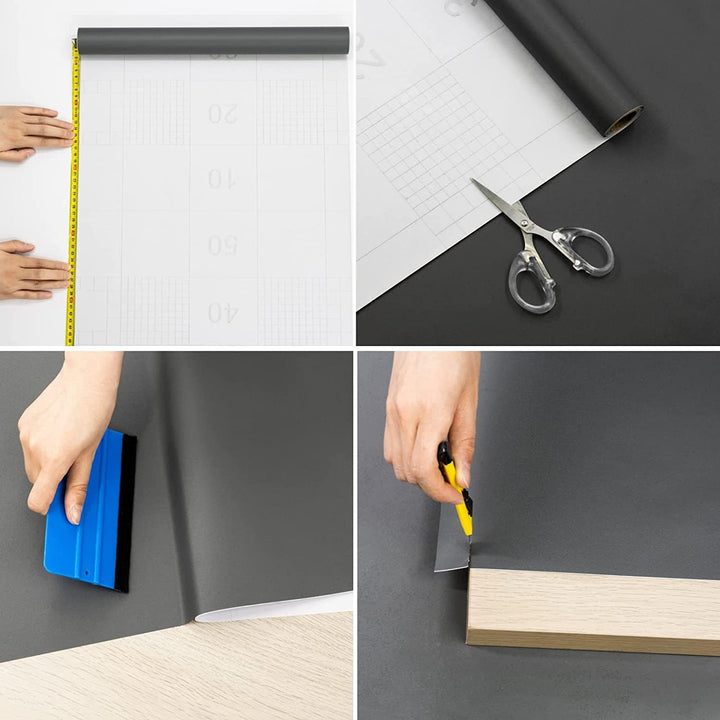Hode Klebefolie Grau Möbelfolie Matt 90x600cm für Möbel Wand Schränke Schreibtisch Vinyl Wasserdicht