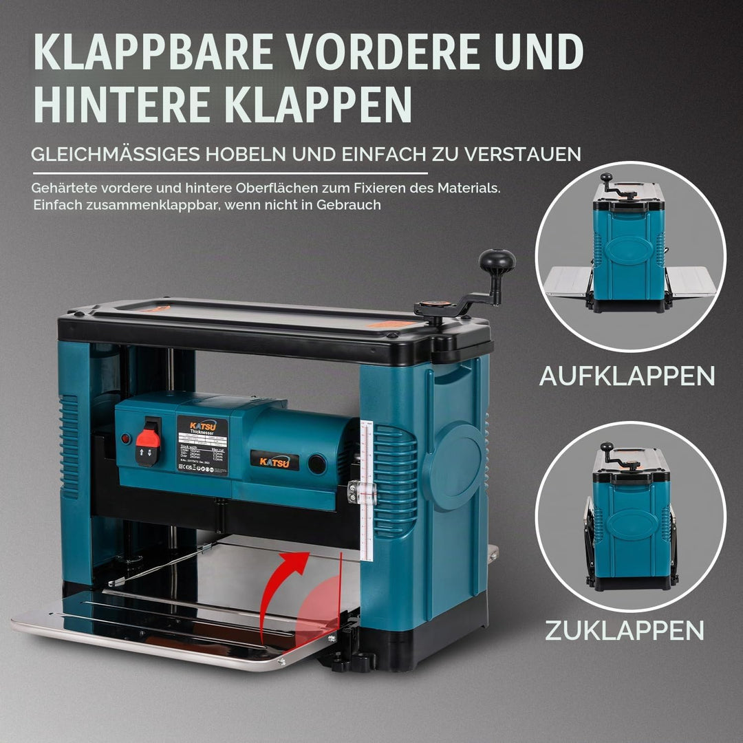 KATSU Tools Dickenhobelmaschine 330mm 1850W Dickenhobel Elektrischer Hobel Holzbearbeitung Multifunk