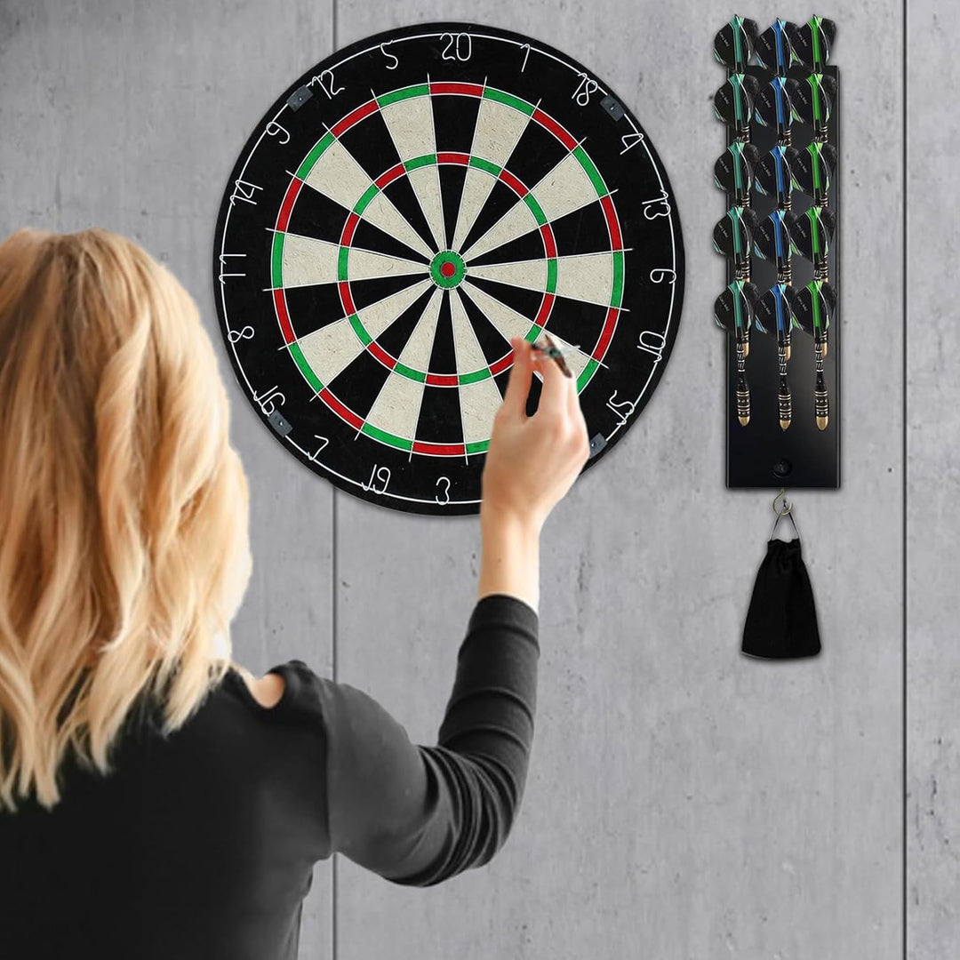2 Stücke Darthalter aus Holz für 15 Pfeile, Wandbehang Ständer für Steeldarts und Softdarts, Aufbewa