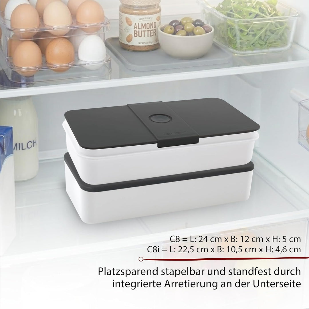 Cloer 800S1-1 Lunch Care System - Bento Box 5-teilig, XXL- Format 2100ml, unterteilbar mit auslaufsi