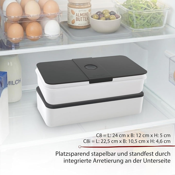 Cloer 800S1-1 Lunch Care System - Bento Box 5-teilig, XXL- Format 2100ml, unterteilbar mit auslaufsi