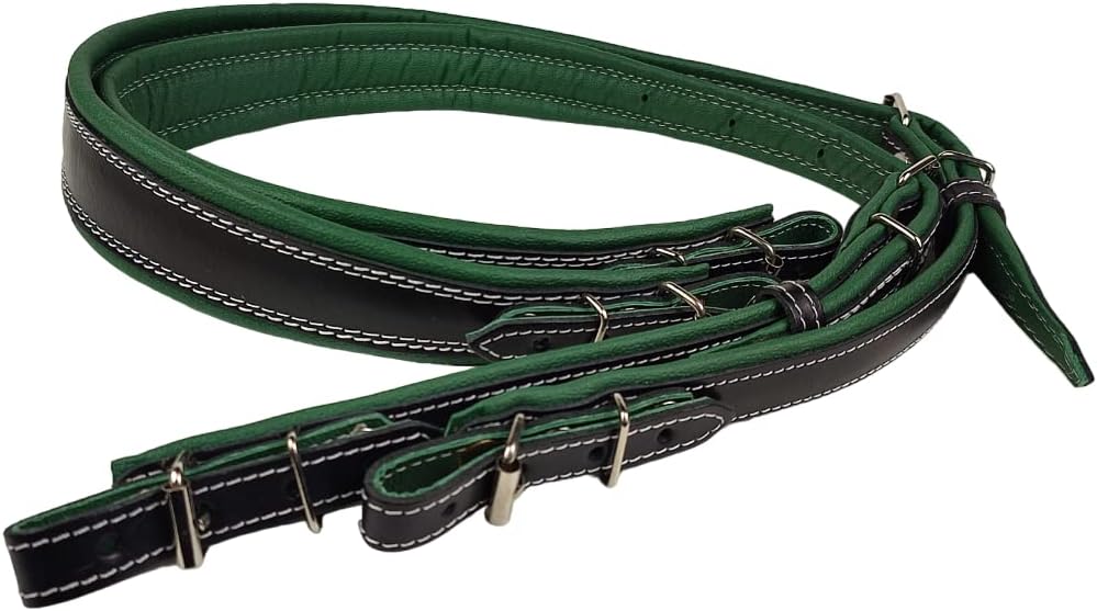 Akkordeongurte Leder 60-120 Bass Schwarz / Grün