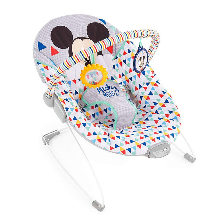 Bright Starts - Disney Baby, Mickey Mouse Happy Triangles, Babywippe mit Beruhigenden Vibrationen, 2