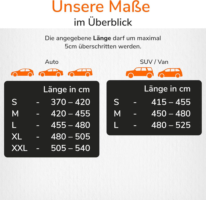 Upgrade4cars Autoabdeckung Indoor Stretch | Auto Abdeckplane aus Stoff in Schwarz | Grösse Pkw - M (