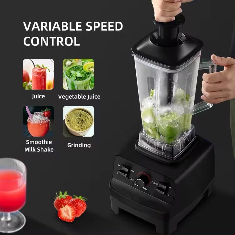1500 W Standmixer, 2 L professioneller Mixer, Smoothie-Maker-Kombination mit 600 ml Mahlbecher, 6 sc