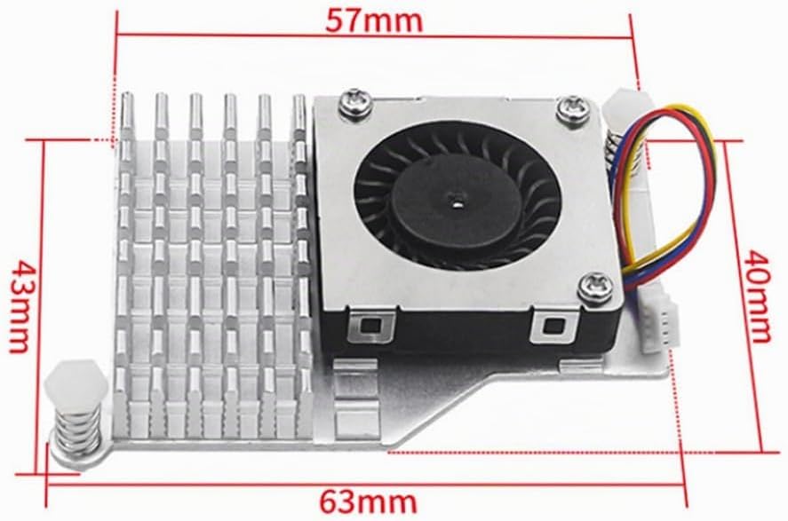 Aktiver Kühler für Raspberry Pi 5 4 GB/8 GB mit PWM-Lüfter und Aluminium-Kühlkörper (Silber)