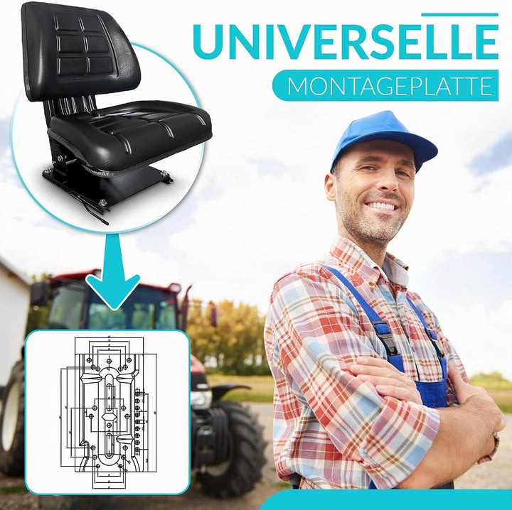 KLARA SEATS Schleppersitz Traktorsitz Trecker Sitz Oldtimer passend CASE IHC A Familie 323 353 383 4