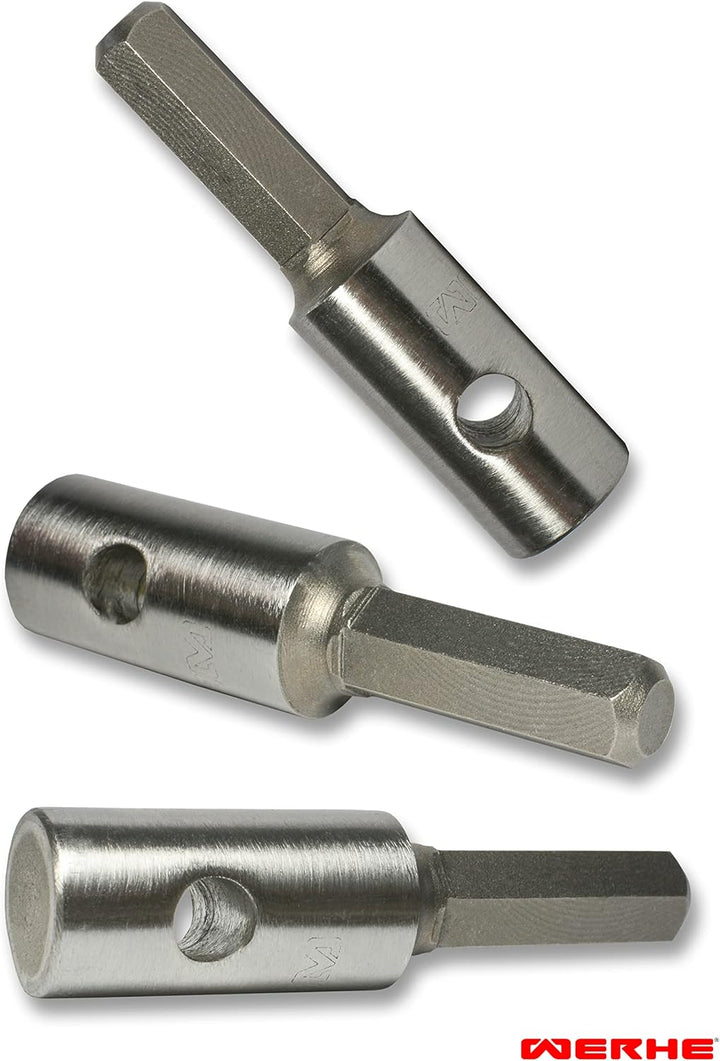 WERHE® Profi Bohrer VollStahl, Erdbohrer für bohrmaschine 60 mm Doppel-Welle extrem robust mit Hex A