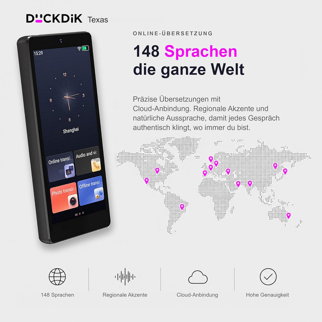 Texas Pro, Sofort-Sprachübersetzer mit KI + App Offline-Übersetzung Lebenslang Inklusive (Wert 120€/