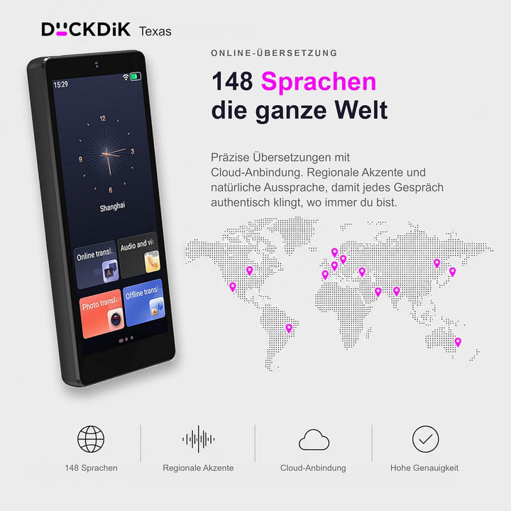 Texas Pro, Sofort-Sprachübersetzer mit KI + App Offline-Übersetzung Lebenslang Inklusive (Wert 120€/