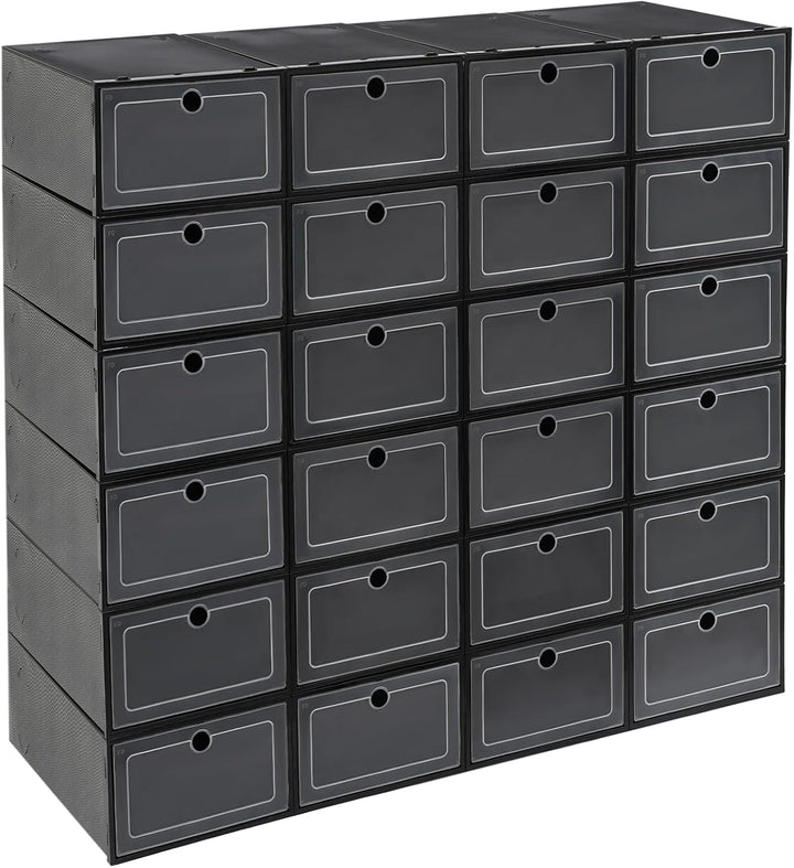 Schuhboxen Stapelbar, Schuhkarton Schuhregal Mit Türen 33 X 23 X 14 Cm 24 Stück In Einem Set Stapelb