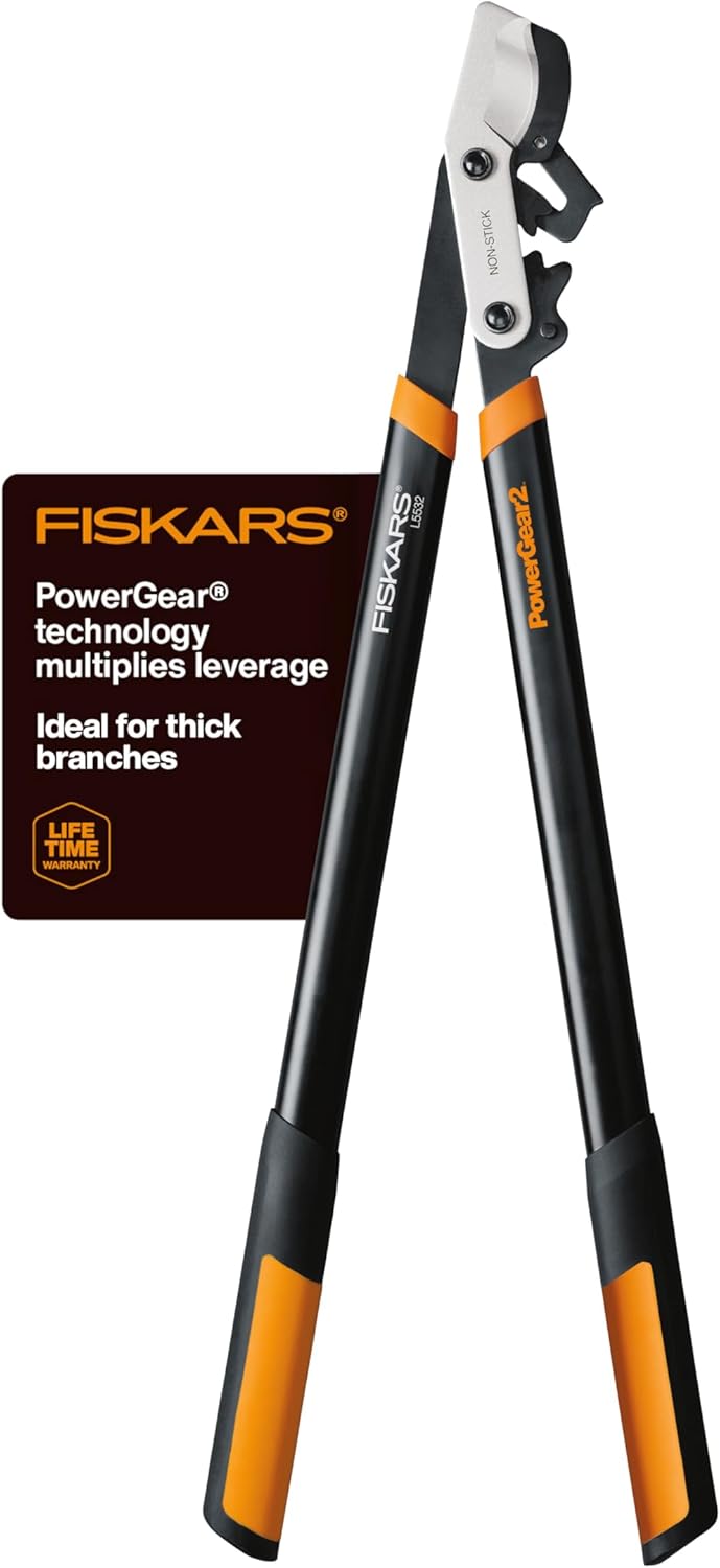 Fiskars 394801-1003 PowerGear2 Bypass Lopper, 32 Inch, Black/Orange, US import