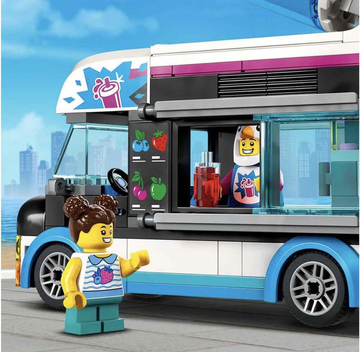 LEGO 60384 City Slush-Eiswagen Set, Sommer-Fahrzeug-Spielzeug mit Kinderspielfiguren, Konstruktionss