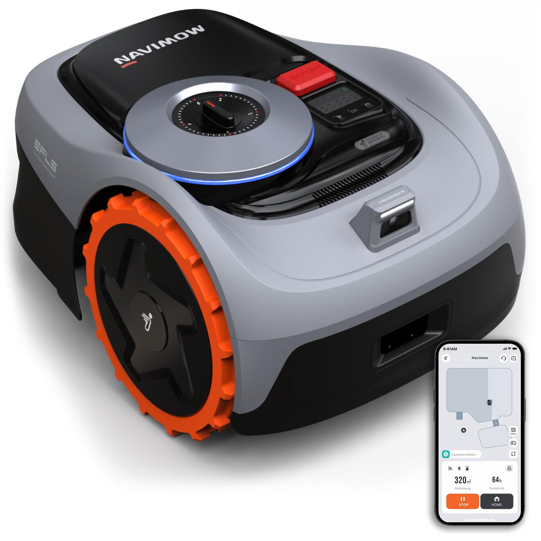 Navimow i105E Mähroboter ohne Begrenzungskabel 500 m², RTK+Vision Rasenmäher Roboter, KI Automatisch