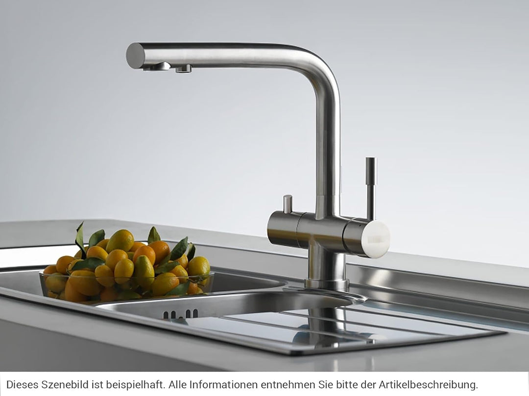 Franke Water Zwei-Funktionen-Spültischbatterie Atlas Clear 120.0179.978 mit Festauslauf edelstahlfar