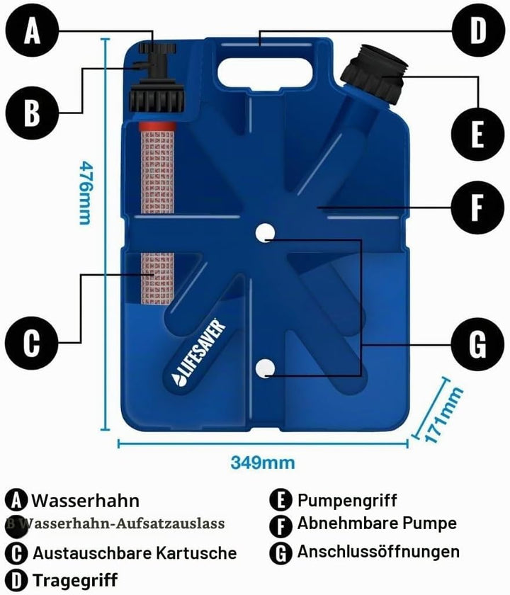 Lifesaver Systems für Campingausflüge LFJC20DBVC Kanister, dunkelblau, One Size Einheitsgrösse, Einh